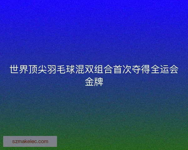 世界顶尖羽毛球混双组合首次夺得全运会金牌