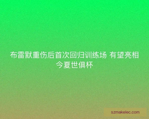 布雷默重伤后首次回归训练场 有望亮相今夏世俱杯